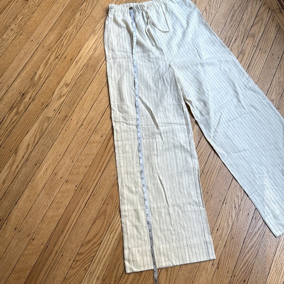 WeWoreWhat Tie Waist  Cream Wide Leg linen blend  Pants size xs - Picture 5 of 11